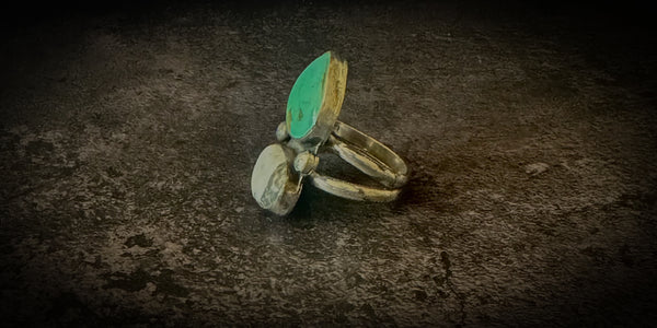 ROYSTON TURQUOISE + WHITE BUFFALO RING - 11