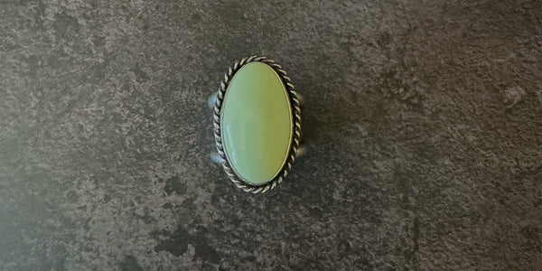 LEMON CHRYSOPRASE RING - 7