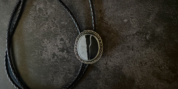 WHITE BUFFALO BOLO TIE