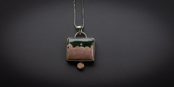 OCEAN JASPER + PEACH MOONSTONE NECKLACE