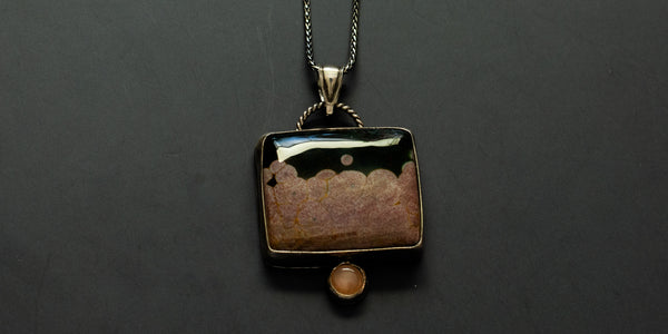 OCEAN JASPER + PEACH MOONSTONE NECKLACE