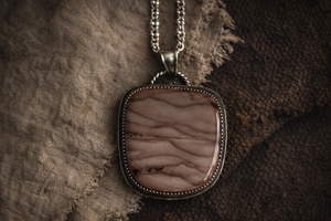 Handmade sterling silver and willow creek jasper pendant on a sterling chain