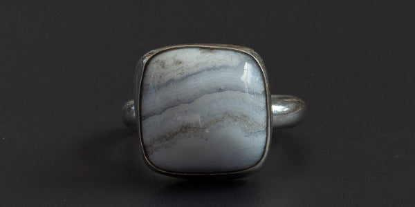 BLUE LACE AGATE RING - 11.5