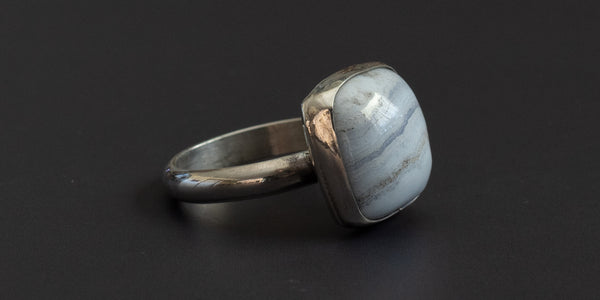BLUE LACE AGATE RING - 11.5