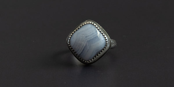 BLUE LACE AGATE RING - 5