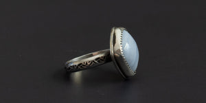 BLUE LACE AGATE RING - 5