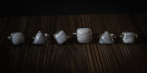 BLUE LACE AGATE RING - 6.75