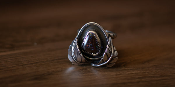 BOULDER OPAL LEAF RING - 7