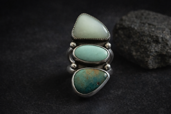 CHRYSOPRASE + ROYSTON + KINGMAN RING - 10