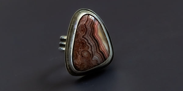 CRAZY LACE AGATE RING - 7.5