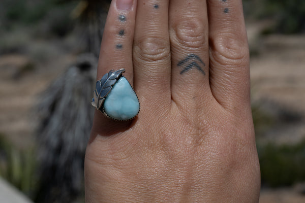 LARIMAR LEAF RING - 5.5
