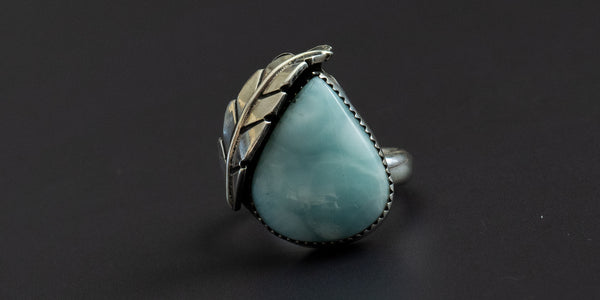 LARIMAR LEAF RING - 5.5