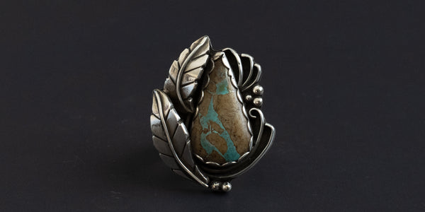 ROYSTON TURQUOISE LEAF RING - 7.75