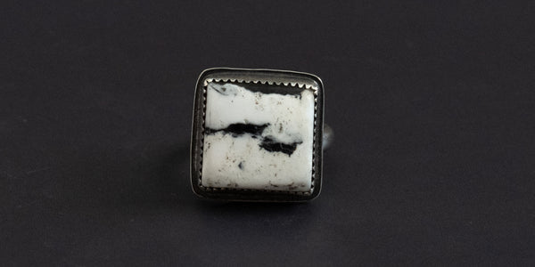 WHITE BUFFALO SQUARE RING -6