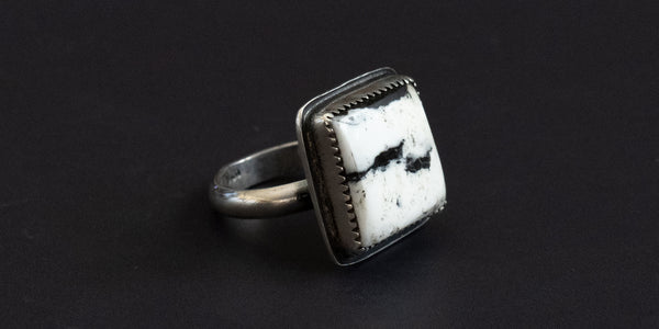 WHITE BUFFALO SQUARE RING -6