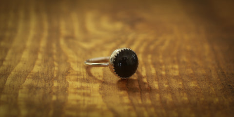 BLACK ONYX RING - 7.5